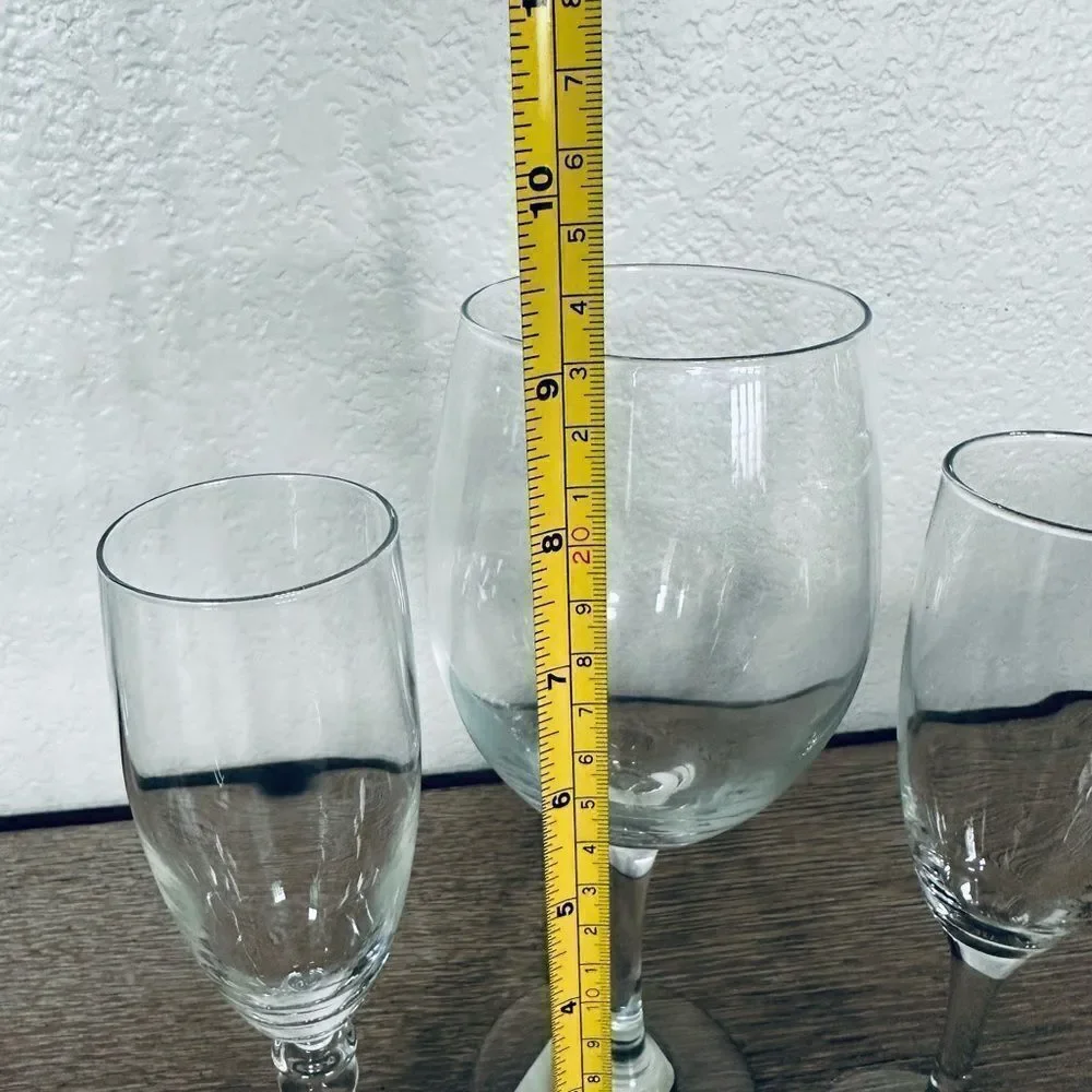 Wine Glasses Champagne Flutes 3-pc Lot